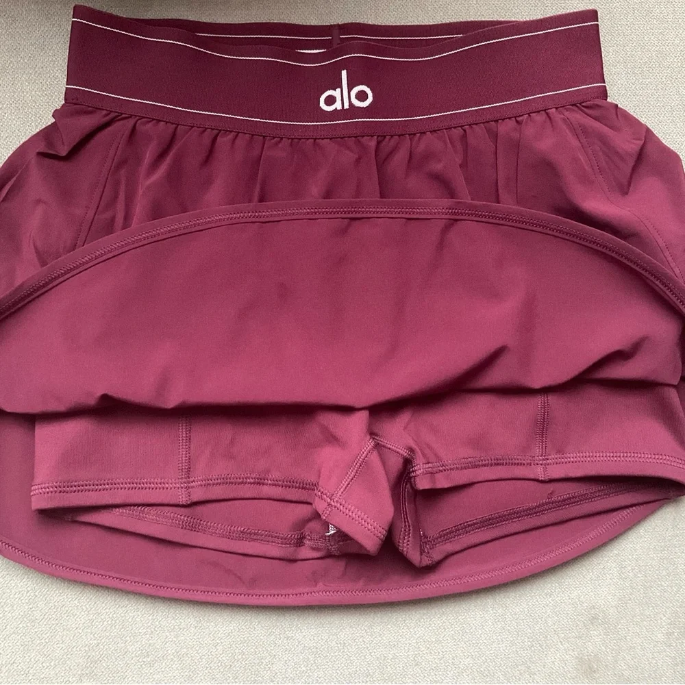 Alo Yoga Match Point Tennis Skirt Burgundy XS